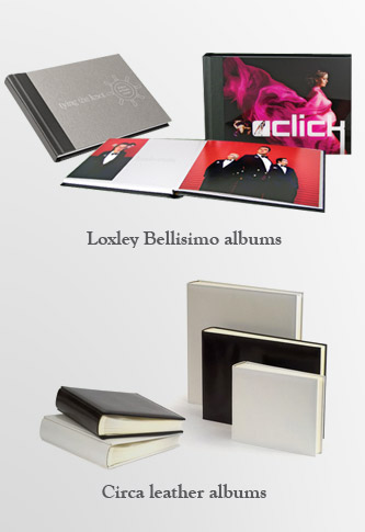 photos of Loxley Bellisimo albums and Circa leather albums